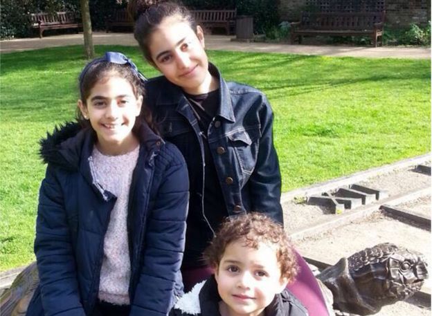 Fatima, Zainab and Mierna aged three, 10 and 13.