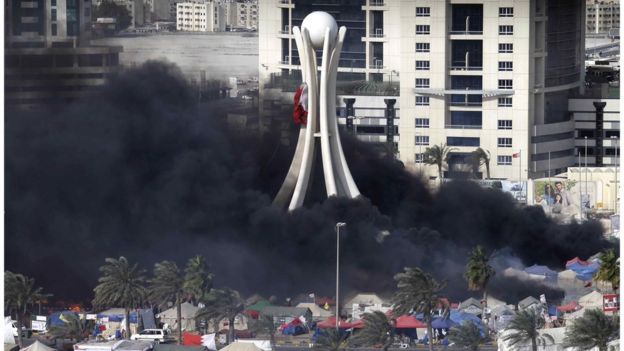 Pearl Square in Manama during 2011 protests