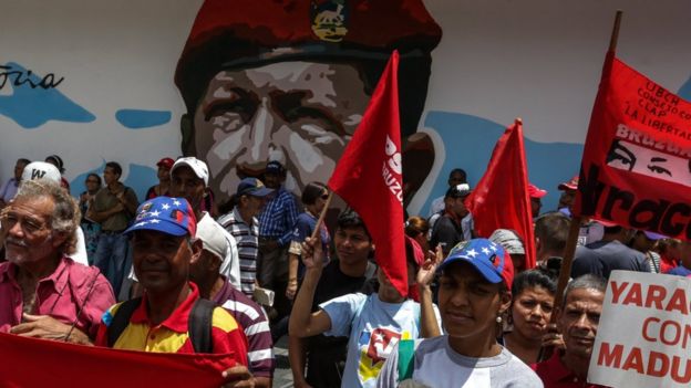 Seguidores de Nicolás Maduro en Caracas.