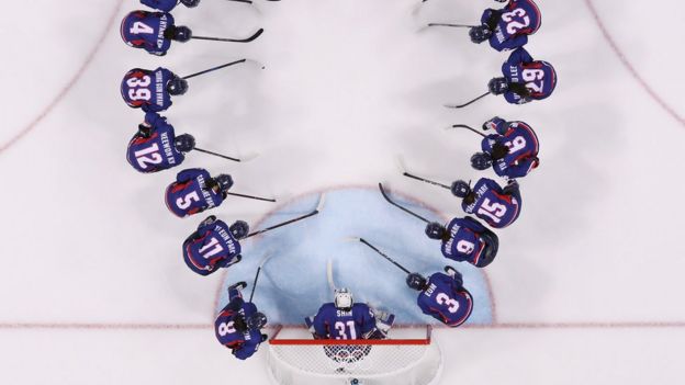 Team Korea prepare to face Team Sweden in the Women's Ice Hockey Preliminary Round - Group B game on day three of the PyeongChang 2018 Winter Olympic Games