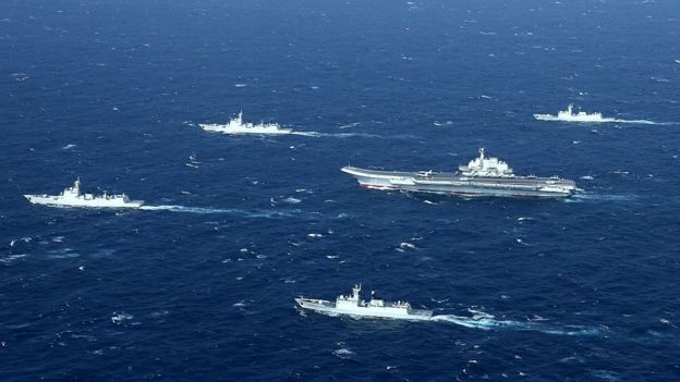 Maniobras militares de China en el Mar de la China Meridional.
