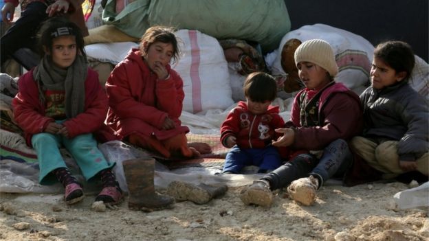 عائلات مشردة في سوريا
