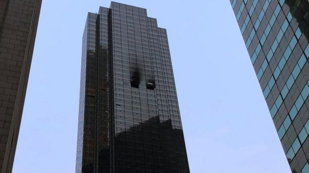 A fire at Trump Tower in New York