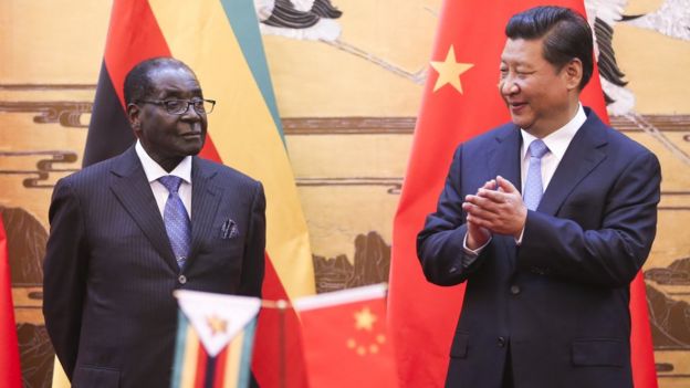 Zimbabwean President Robert Mugabe and Chinese President Xi Jinping
