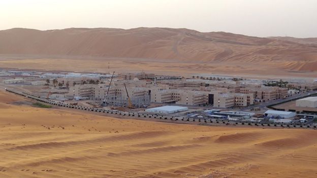 Planta de produção de petróleo de Shaybah, na Arábia Saudita.