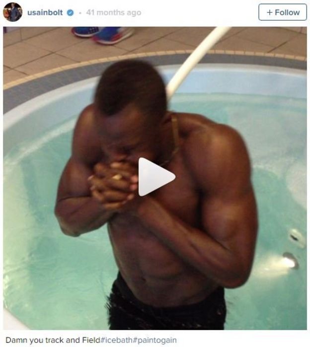 Captura de pantalla de la cuenta de Instagram de Usain Bolt