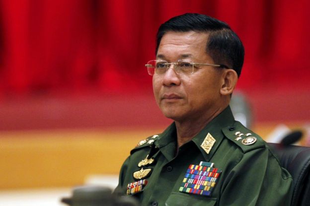 Myanmar's military commander-in-chief Senior General Min Aung Hlaing during a high-level meeting at the President's resident office in the capital Naypyitaw, Myanmar, 31 October 2014.
