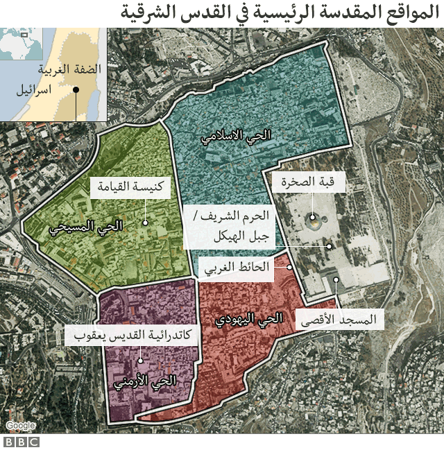 امريكا تعترف بالقدس عاصمة لاسرائيل - صفحة 8 _99254698_jerusalem_quarters_map_arabic640-nc