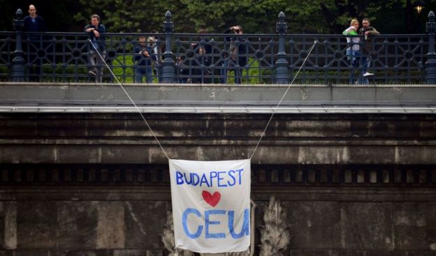 A banner reading