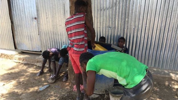 Refugees at camp in Ethiopia