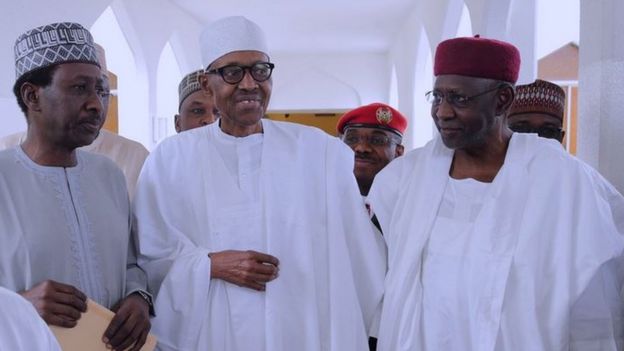 President Buhari at presidential palace on 5th May 2017