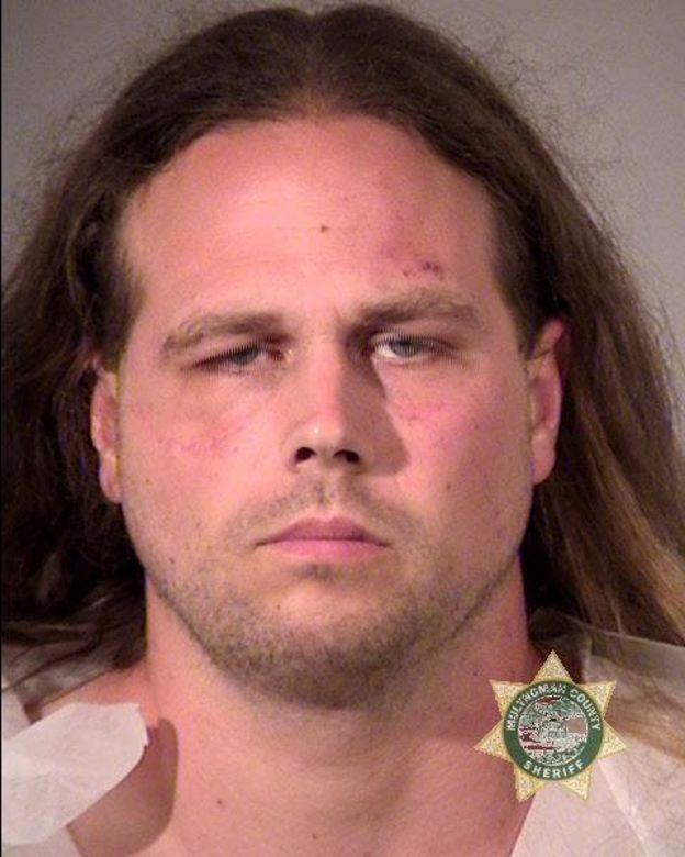 Jeremy Joseph Christian, 35, of North Portland, Oregon is pictured in this undated handout photo obtained by Reuters May 27, 2017