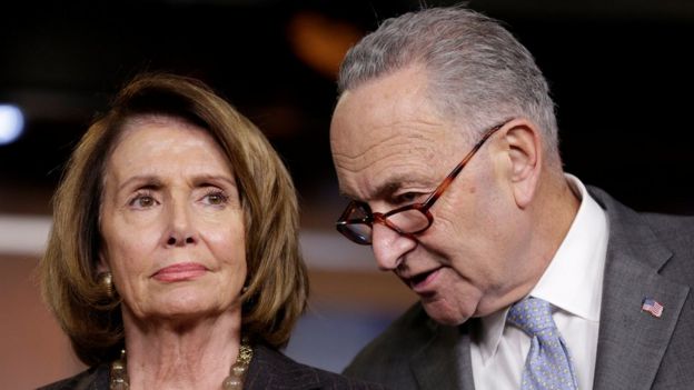 House Minority Leader Nancy Pelosi (D-CA) and Senate Minority Chuck Schumer (D-NY)