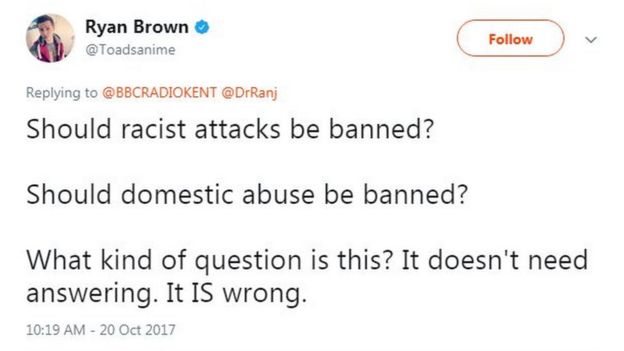 People challenged whether other basic human rights should also be debated