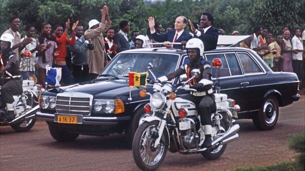  on visit to Rwanda, 1984