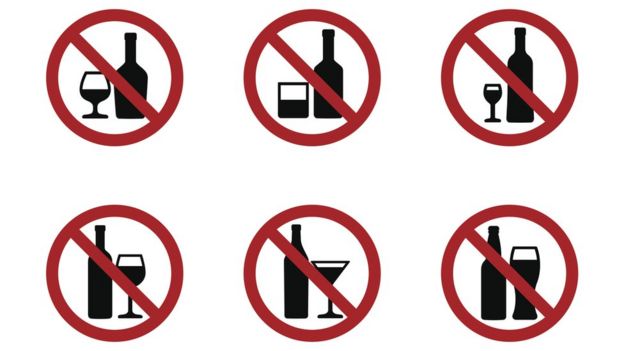 Señales de prohibición de alcohol