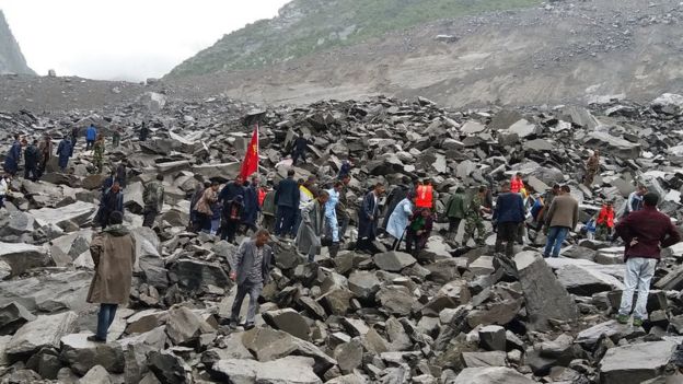 Massive landslide buries over 100 villagers in Sichuan, southwest China, according to reports, 24 June 2017