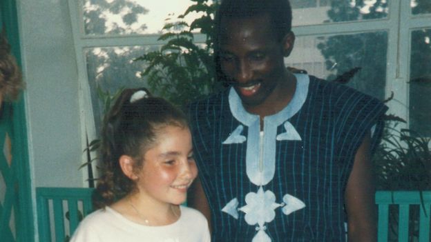 Becky Branford, 11, meets Thomas Sankara