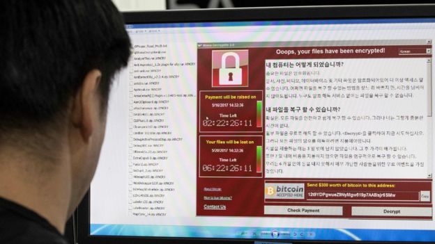 Staff at the Korea Internet and Security Agency monitor the spread of ransomware cyber-attacks