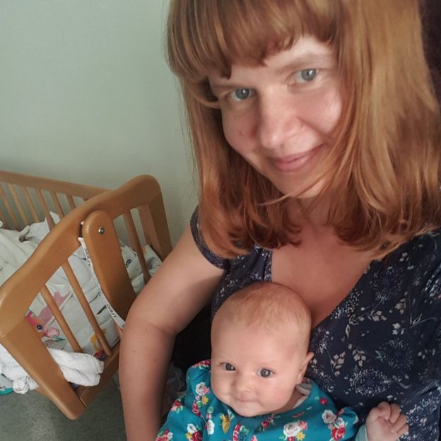 Tania Ash holding her baby daughter Marie