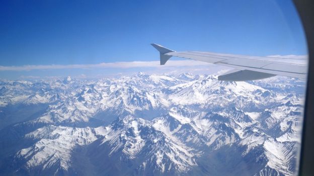 Vista aérea da Cordilheira dos Andes