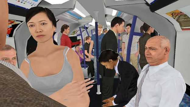 VR虚拟情景，伦敦地铁车厢，