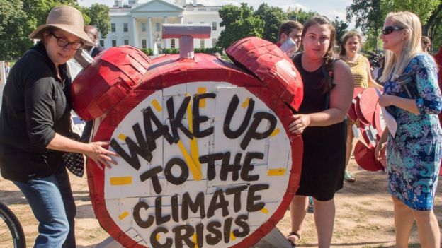 Activistas ambientales en la Casa Blanca.