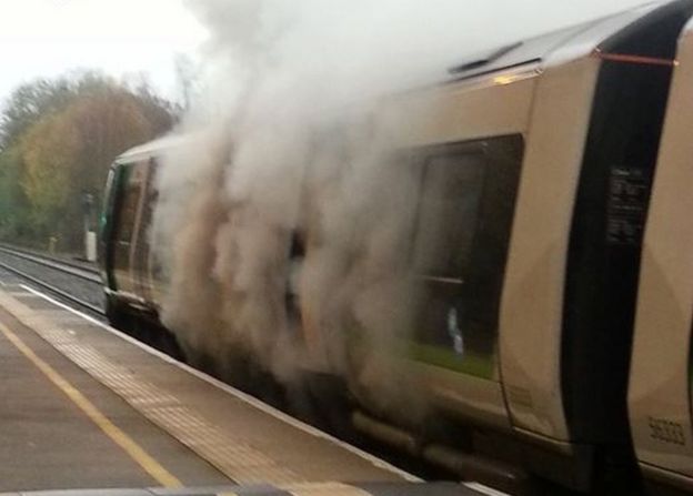 Train fire at Lapworth