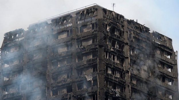 லண்டன் : பற்றி எரிந்த கட்டடத்திலிருந்து தூக்கி வீசப்பட்ட குழந்தை