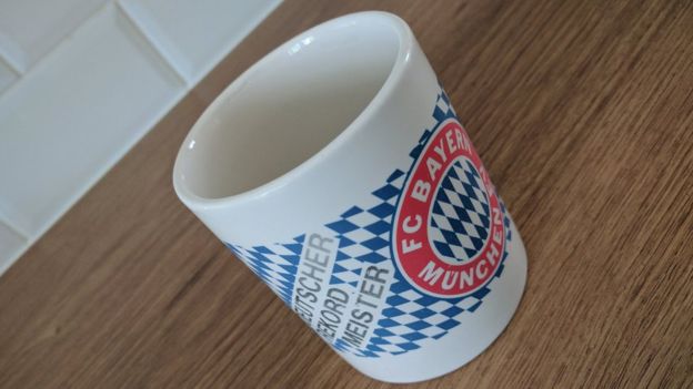 Jim's old Bayern Munich mug, bought in 1996