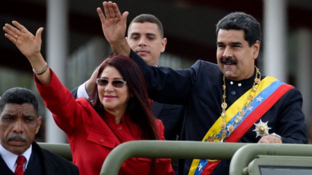 Nicolás Maduro y su esposa, Cilia Flores.