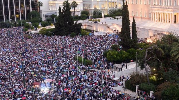 La crisis económica en Grecia desató gigantescas protestas. Foto: GETTY IMAGES