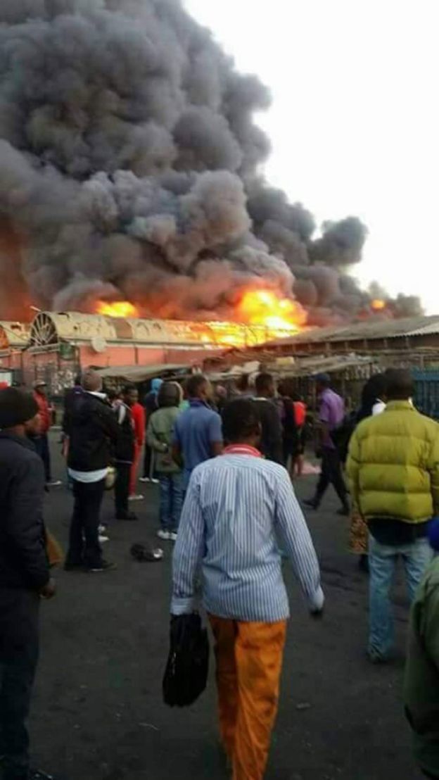 Soko kubwa zaidi Zambia lateketea moto