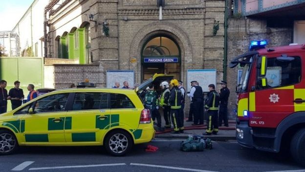 Emergency services outside Parsons Green