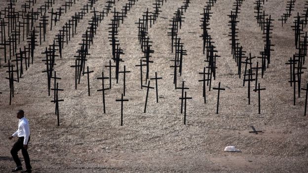 Memorial en honor a las víctimas del terremoto de Haití en 2010.