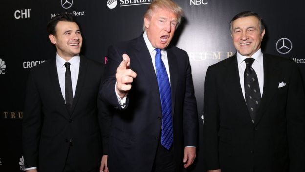 Emin Agalarov, Donald Trump y Aras Agalarov.
