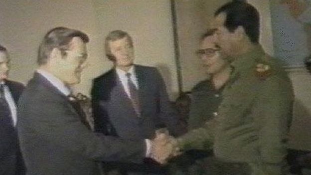 دونالد رامسفلد و صدام حسین