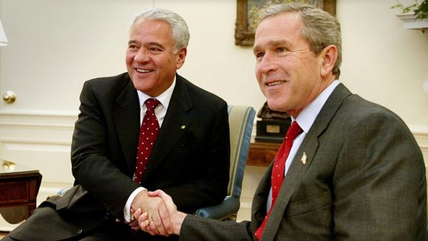 Sánchez de Lozada y George Bush
