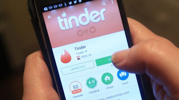 Imagen de la plataforma de la aplicación Tinder