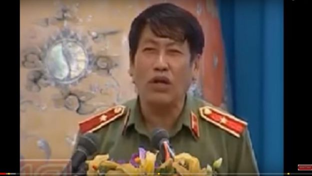 Thiếu tướng Trương Giang Long trong video clip dài 30 phút về quan hệ Việt Trung phát trên YouTube hồi tháng 3/2017.