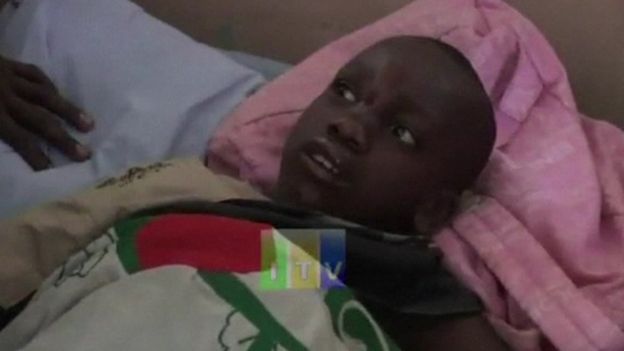 Boy injured in Tanzania earthquake lies in hospital bed on 10 September 2016
