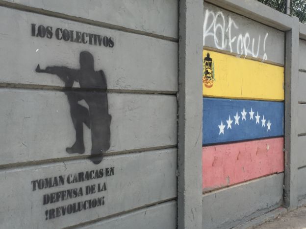 Grafiti con la bandera de Venezuela