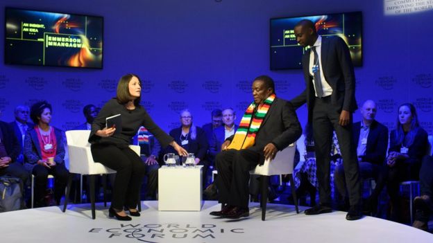 Emmerson Mnangagwa, President of Zimbabwe, attends the 48th annual meeting of the World Economic Forum, WEF, in Davos, Switzerland, 24 January 2018