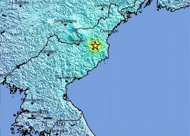Cơ quan địa chấn Hoa Kỳ USGS nói rung chấn gần địa điểm thử hạt nhân Punggye-ri