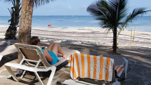 Tourist on beach