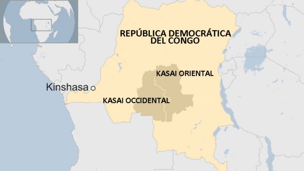 Mapa de la República Democrática del Congo