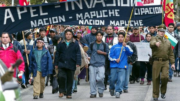 Protesta de mapuches