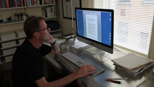 Lee Child in his New York writing room