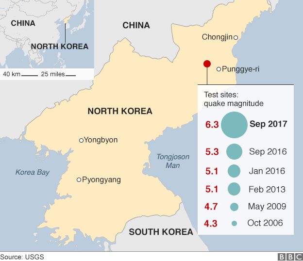 Map: North Korean nuclear testing