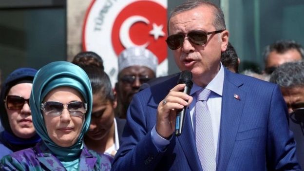 Rais Erdogan na mkewe